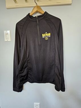 Running Man Batman Run DC Comics Quarter Zip Performance Top Black Men